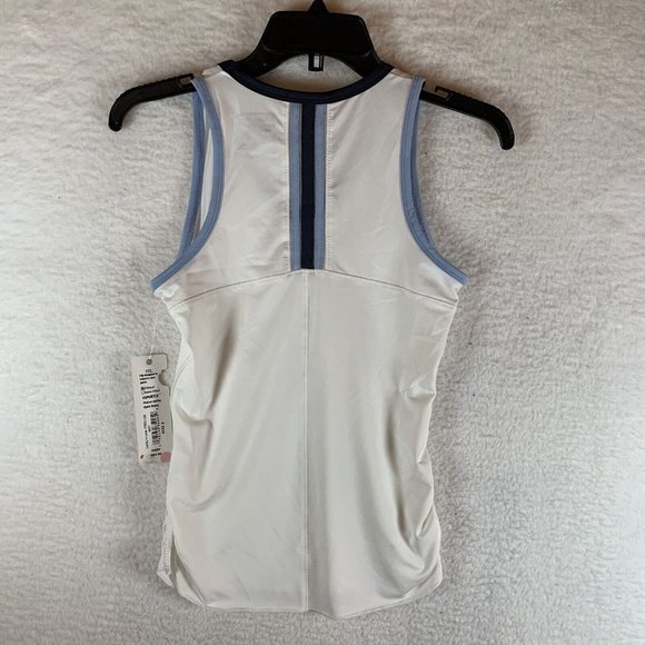 Lucky In Love Tennis Tank Top Girls Small White Semi-Fitted V-Neck Pullover 7081 - Picture 2 of 9